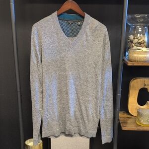 Ted Baker V-Neck Sweater in Gray